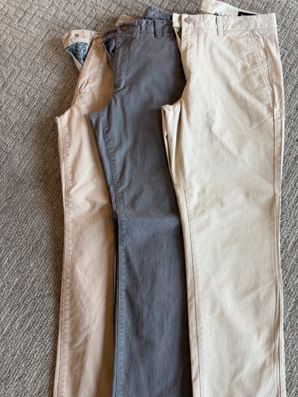 3 pairs of Men’s Slim fit  BONOBOS pants 33x30